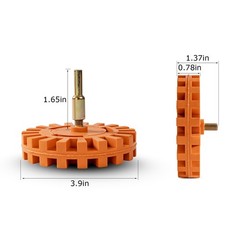 4PCS Decal Remover Eraser Wheel Tool Kit with Drill Adapter, 4 Inch Yellow