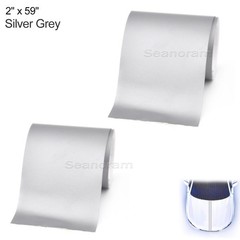 2x 2″ x 59″ Silver Grey Racing Stripes Car Front Hood DIY Vinyl Sticker Decals