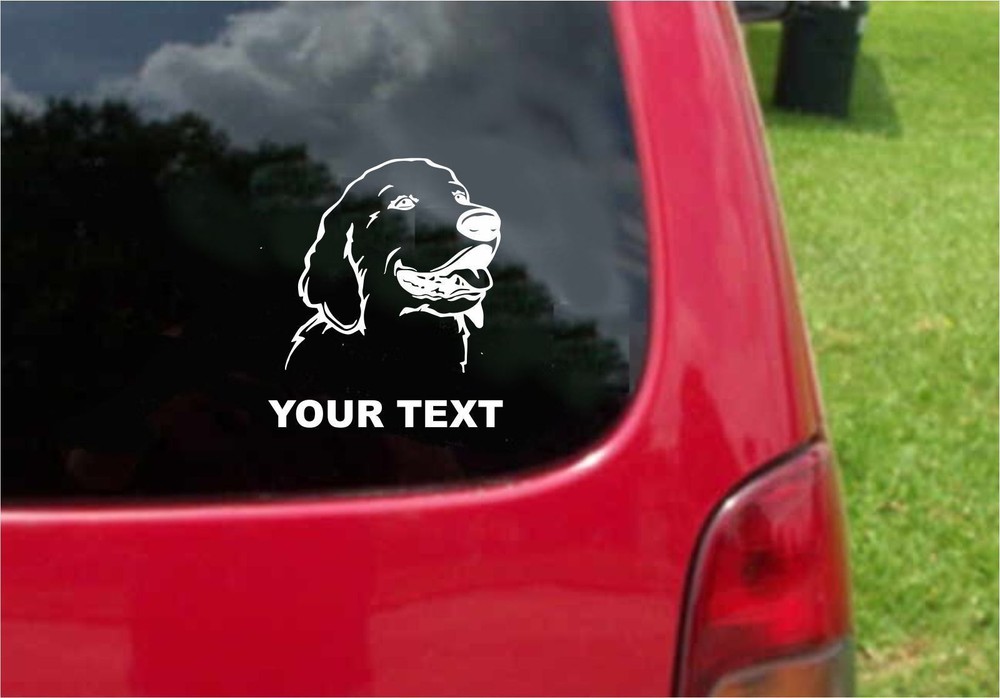 2 (PCS) Golden Retriever Dog Decals with custom text 20 Colors To Choose From