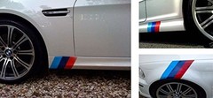 (1) 10″ M-Colored Stripe Decal Sticker For BMW Exterior or Interior Decoration