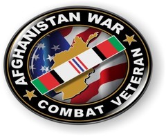 Emblem Car Sticker Badge Chrome ROUND Bezel – Afghanistan War Combat Veteran