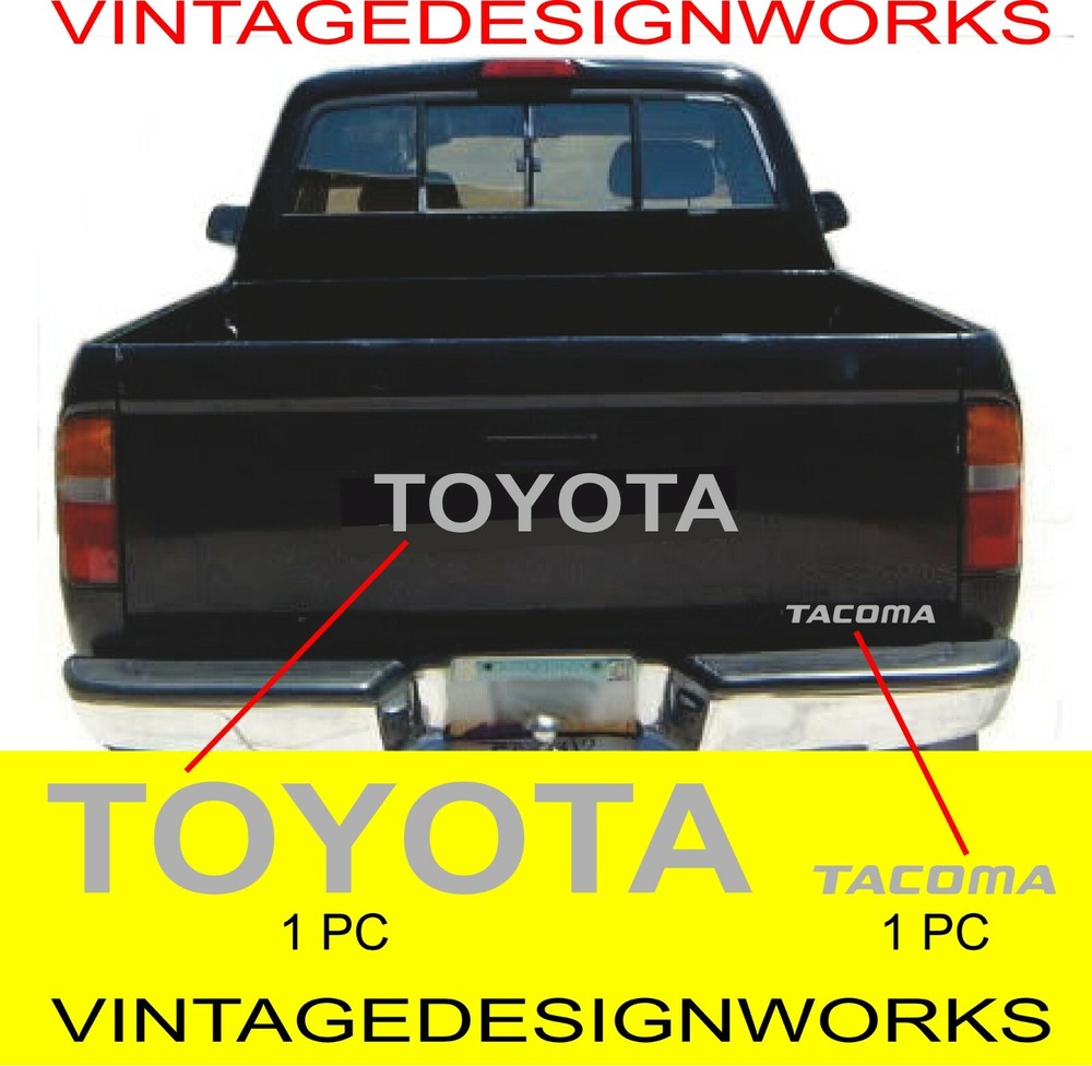 Silver – TOYOTA TACOMA TAILGATE Vinyl Decal Sticker Emblem Logo Graphic