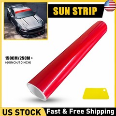 1PCS 60″x10″ Red Windshield Sun Visor Vinyl Decal Strip Film Banner Sticker K