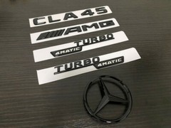 Gloss Black CLA45 TURBO 4MATIC and Rear Star Replacement PACKAGE Badge C117