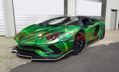 Holographic Brushed Aluminum Emerald Green Rainbow Car Vinyl Wrap Sticker Sheet