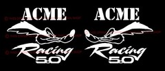 ACME RACING Left & Right Wyle E Coyote 5.0 Mustang Hot Rod, NHRA, Rat Rod decal