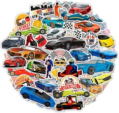 100PCS Vinyl Race Car Stickers – Durable and Reusable for Creative Fun