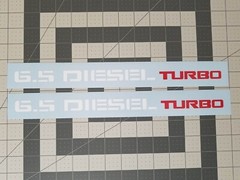 (2x) 6.5 Diesel Turbo decal vinyl stickers for Chevy Truck Tahoe Blazer Hood