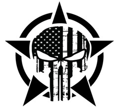 Punisher Skull Flag Distressed Vinyl Decal Car Door Truck SUV Skull Sticker