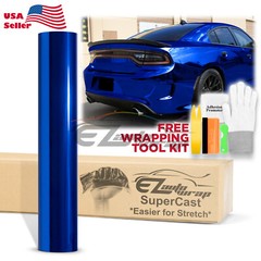 Supercast Easy Stretch Chrome Royal Blue Vinyl Wrap Bubble Free Sticker Decal