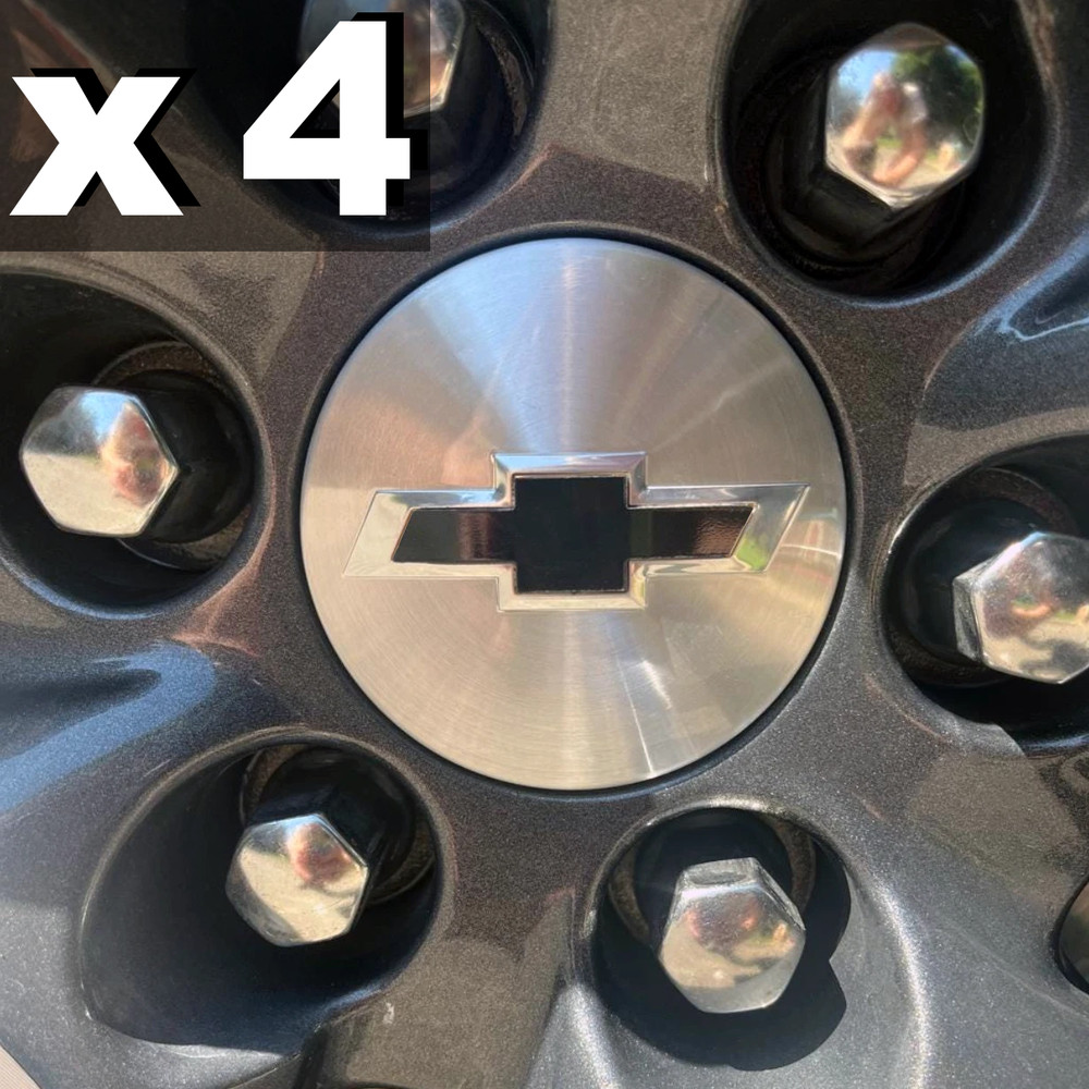 x4 Matte Black Wheels 2.1” Bowtie Overlay Chevy Tahoe 2015-2025 NOT VINYL