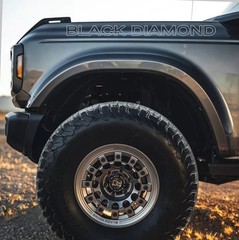 Custom Front Fender Black Diamond Decals Set Ford Bronco 2021-2024 Graphics