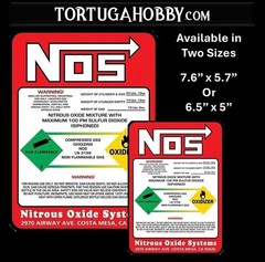 NOS Bottle Nitrous Oxide Racing Label Decals Stickers – Various Sizes
