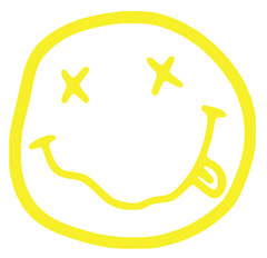 Nirvana smiley logo decals | Waterproof vinyl decals | 3″ or 5″, 7 Colors