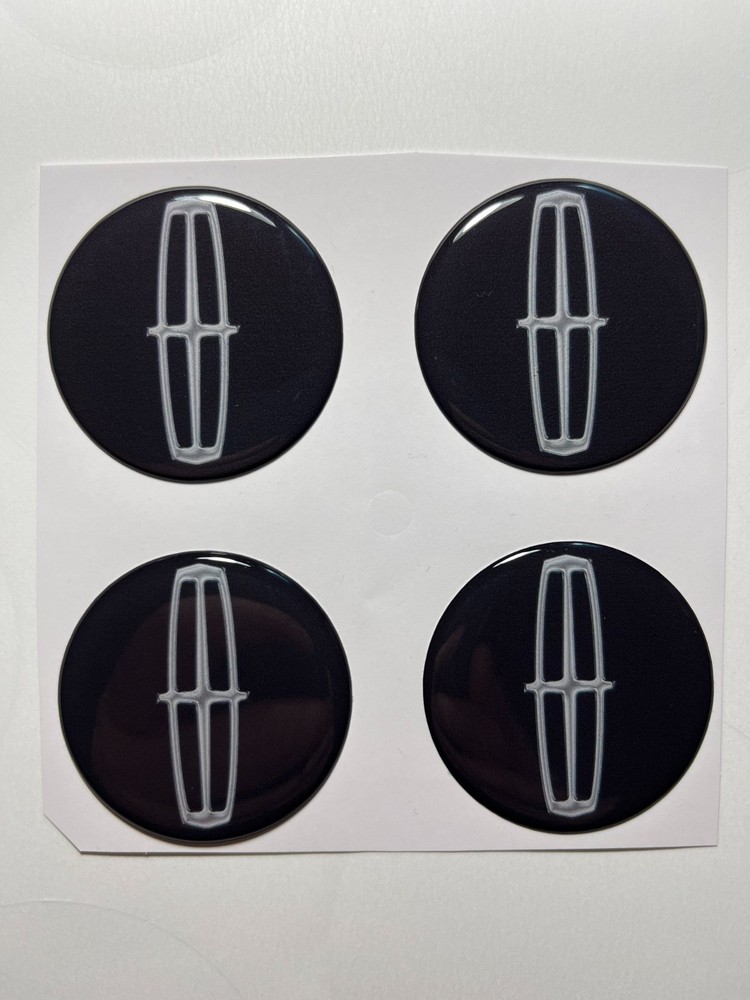 Lincoln Wheel Cap Stickers Set – 4pcs 3D Domed Resin Center Cap Emblem Decals