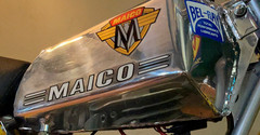 Maico Tank Decal Logo Sticker Black Yellow White Red 4.5″ x 3.25″ Classic NEW!!