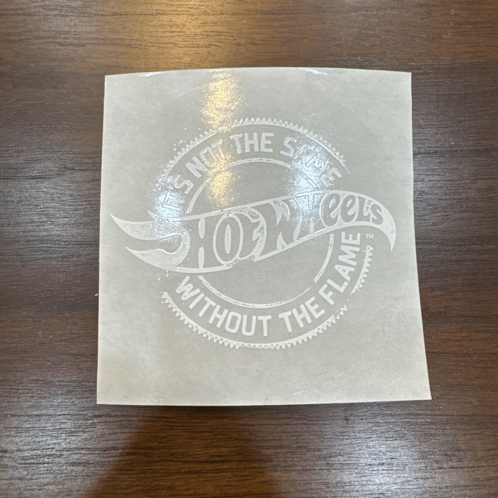 Original Hot Wheels Mattel Vinyl Decal Sticker Truck Car Window White Circle
