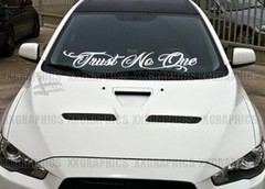 Trust No One Windshield Decal Sticker JDM Banner KDM Euro Slammed Lowered USDM