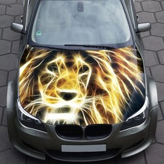 Lion Abstract Car Hood Wrap Decal Vinyl Sticker Full Color Graphic Fit Any Car