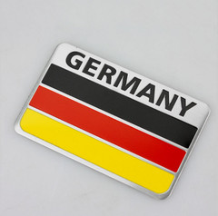 ALUMINUM Germany Flag Emblem Sticker 3D Decal For Auto, Car, Truck COMBO PACK