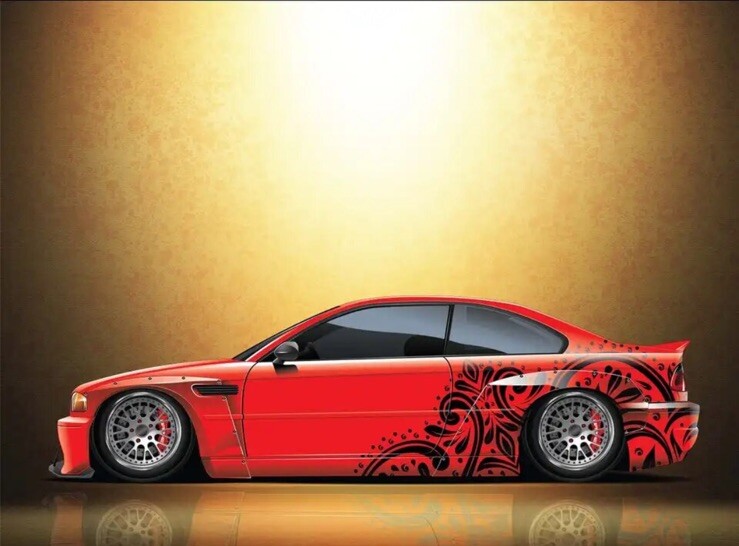 Tatau Decal; Universal Fit Car Decal For Both Sides; Sporty Pattern Car Decal