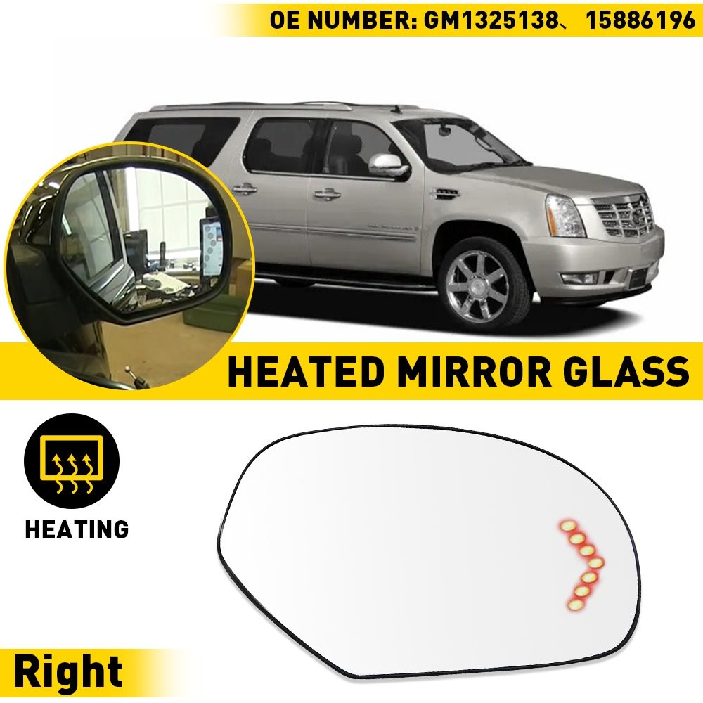 1/2Set Mirror Glass Tahoe For Chevy Silverado Yukon 07-13 Power Heated Signal US