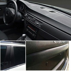 4D Car Interior Accessories Interior Panel Black Carbon Fiber Vinyl Wrap Sticker