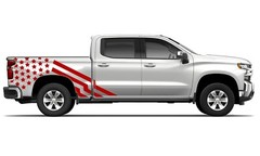 Bed US flag graphics stickers decal compatible with Chevrolet Silverado