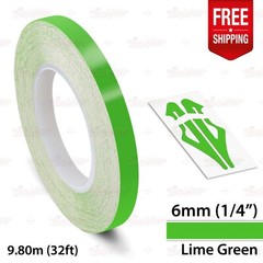 LIME GREEN 1/4″ 6mm Roll PIN STRIPE Car Striping Line TAPE Decal Vinyl Sticker