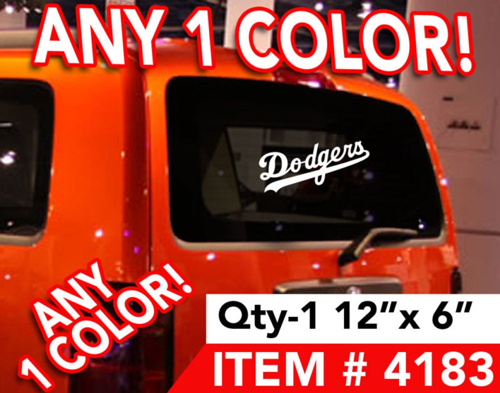 LA DODGERS REAR WINDOW DECAL STICKER 12″x6″ Any Color