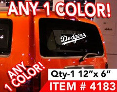 LA DODGERS REAR WINDOW DECAL STICKER 12″x6″ Any Color