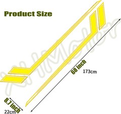 2pcs Flame Graphics Racing Stripe Car Body Side Molding Trim Decor Decal Sticker