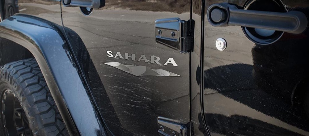 Brushed Stainless Steel Sahara Badge Exterior Decal For 2007-2018 Jeep Wrangler