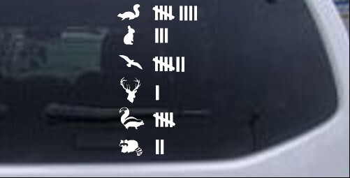 Keeping Count Roadkill Animals Funny Car or Truck Window Laptop Decal Sticker
