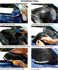 6D Carbon Fiber Vinyl Self Adhesive Film, High Gloss Black Carbon Fiber Vinyl Wr