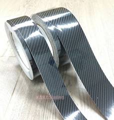 2″ Wide Black 5D / Decal Car PVC Grain Carbon Fiber Vinyl Tape Wrap Sticker Trim