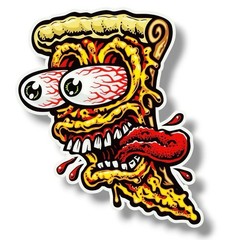 Rat Fink Hot Rod Pizza Freak Sticker 3.5” Water Resistant Glossy Decal