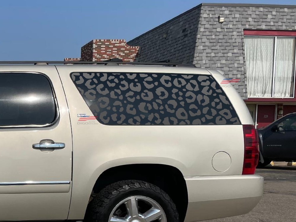 Fit 2007-2014 Chevy Suburban Yukon XL Quarter Window Leopard Cheetah Print Decal