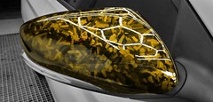ESSMO PET Marble Forged Gloss Carbon Fiber Golden Yellow Car Vinyl Wrap Decal