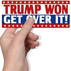 Trump Won Get Over It Sticker – 2024 Election Car Bumper Vinyl Decal PL1151