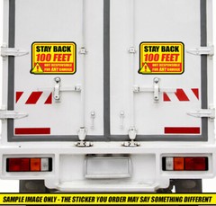 Stay back 200 feet sticker tow truck caution safety decal warning bumper sticker