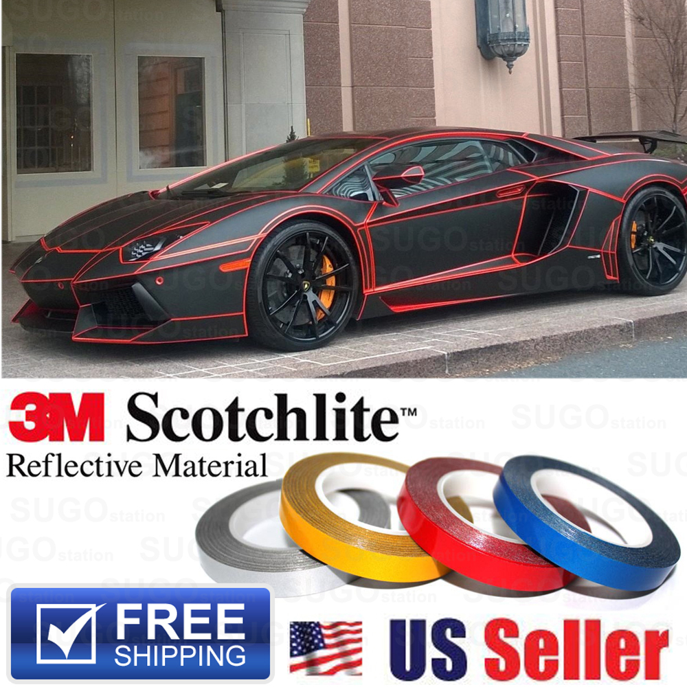 RED Reflective Body Stripe Vinyl Tape DIY Sticker Decal Self Adhesive 150 Feet
