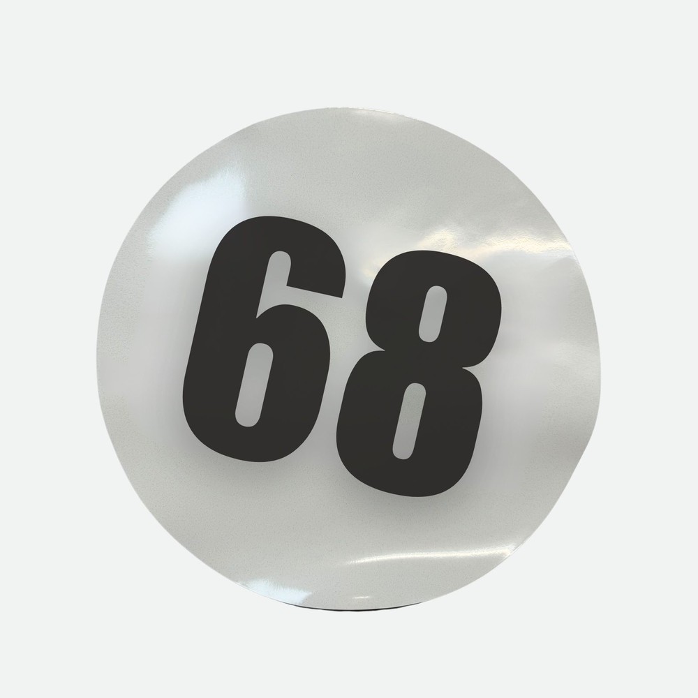 Pair of 12″ Magnetic Race Car Number 68 Circular Magnet
