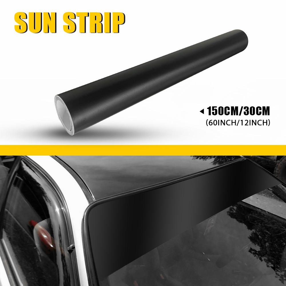 12*60inch Matte Black Windshield Sun Vinyl Visor Banner Cover Sticker Blank USA