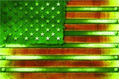 Rustic American Flag Green 24×36 Graphic Car Wrap Decal Vinyl Bike Motorcycle