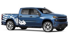 Mountains & US flag graphics stickers decal compatible with Chevrolet Silverado