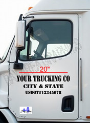 TRUCK DOOR DECALS CUSTOM SET 2 COMPANY NAME CITY STATE USDOT VINYL