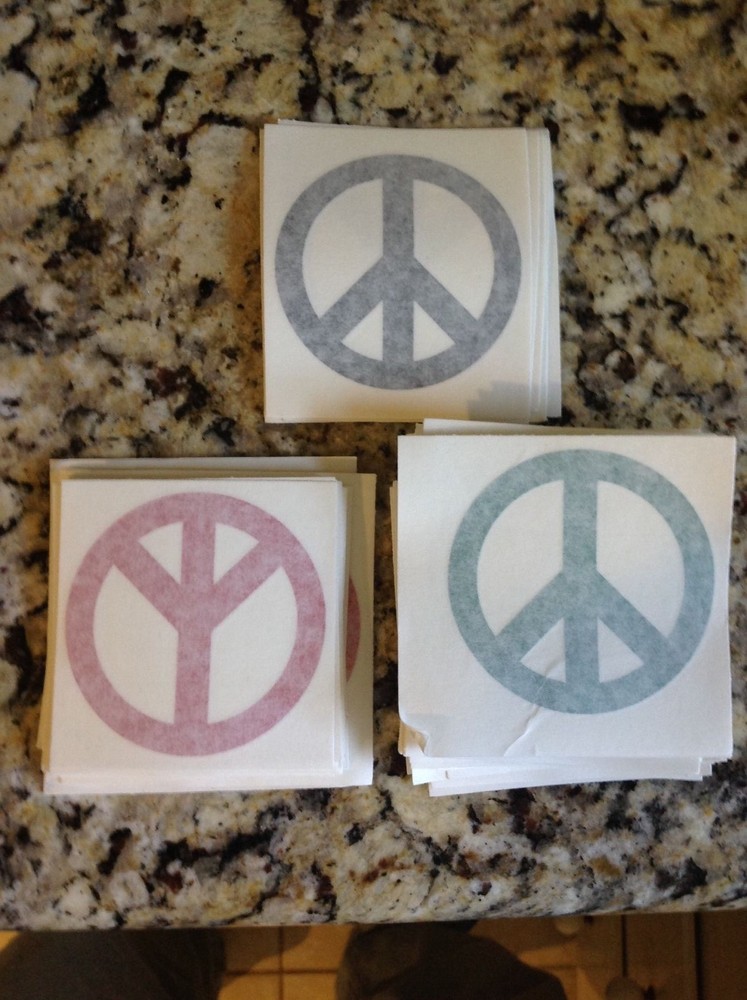 BOGO! Peace Sign 3″ Outdoor Vinyl Sticker. Free Ship. Black, Red, Green. Decal.