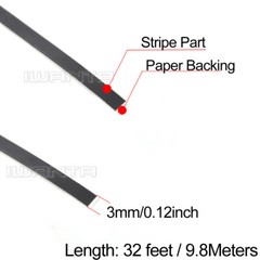 1/8″ 3mm Black & Matte Black Pinstriping Pin Stripe DIY Line Vinyl Decal Sticker