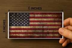 USA Flag Sticker – 3×6 Inches – Distressed American Flag Design